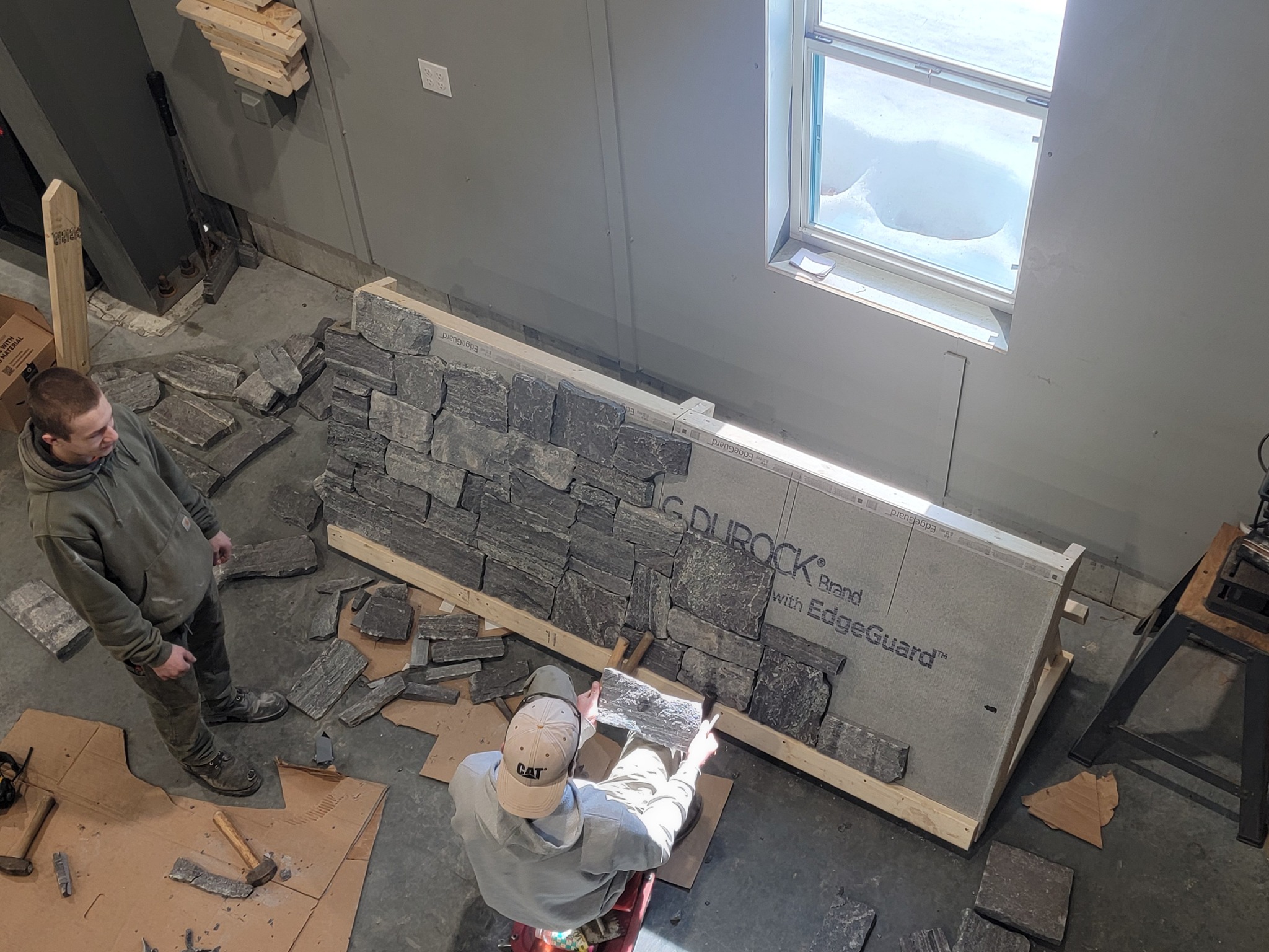 Stone steps and walkway installation