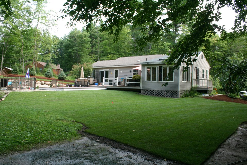Manicured property after fall cleanup